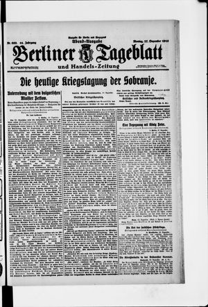 Berliner Tageblatt und Handels-Zeitung on Dec 27, 1915