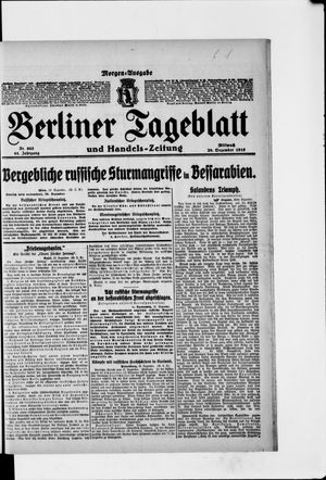 Berliner Tageblatt und Handels-Zeitung vom 29.12.1915