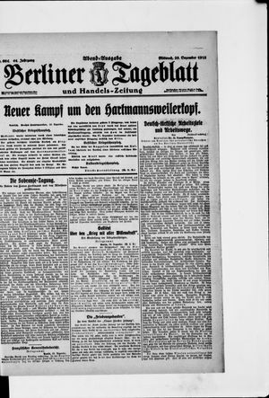 Berliner Tageblatt und Handels-Zeitung vom 29.12.1915