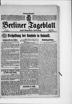 Berliner Tageblatt und Handels-Zeitung on Jan 1, 1916
