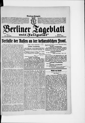 Berliner Tageblatt und Handels-Zeitung vom 03.01.1916