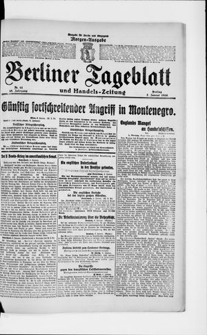 Berliner Tageblatt und Handels-Zeitung vom 07.01.1916