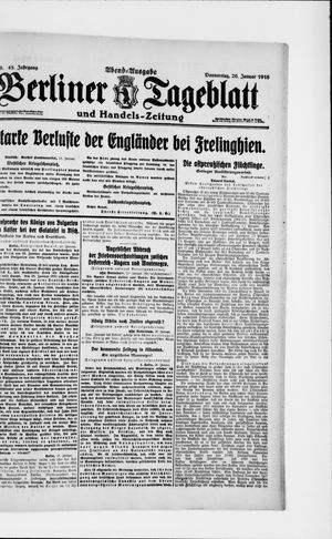 Berliner Tageblatt und Handels-Zeitung vom 20.01.1916