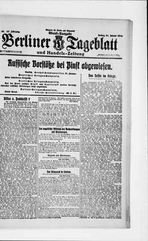 Berliner Tageblatt und Handels-Zeitung vom 21.01.1916