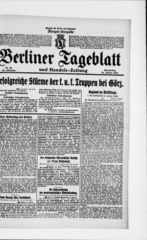 Berliner Tageblatt und Handels-Zeitung vom 27.01.1916