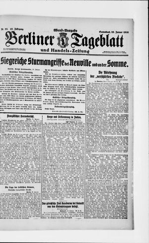 Berliner Tageblatt und Handels-Zeitung vom 29.01.1916