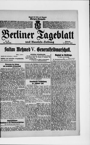 Berliner Tageblatt und Handels-Zeitung vom 02.02.1916