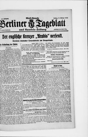 Berliner Tageblatt und Handels-Zeitung vom 11.02.1916