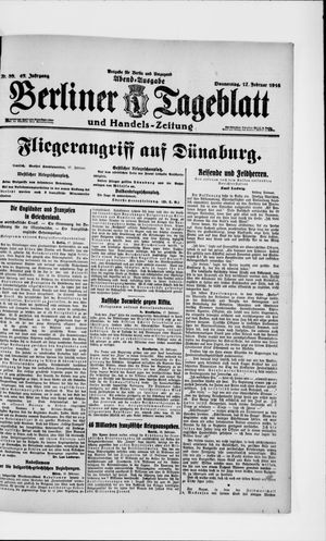 Berliner Tageblatt und Handels-Zeitung vom 17.02.1916