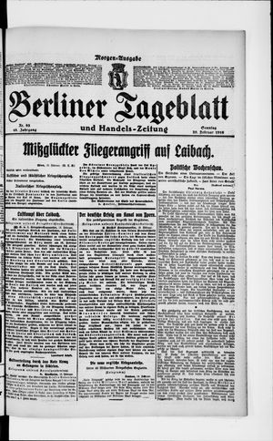 Berliner Tageblatt und Handels-Zeitung vom 20.02.1916