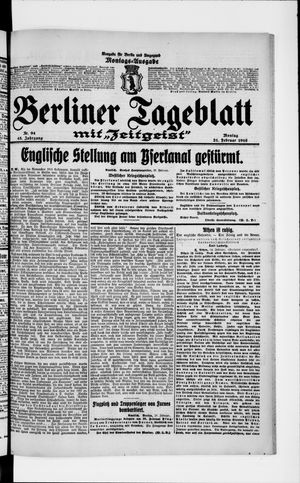 Berliner Tageblatt und Handels-Zeitung vom 21.02.1916