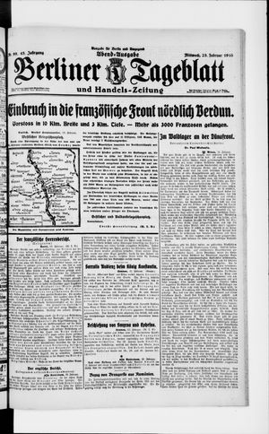 Berliner Tageblatt und Handels-Zeitung on Feb 23, 1916