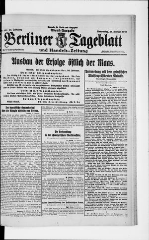 Berliner Tageblatt und Handels-Zeitung on Feb 24, 1916