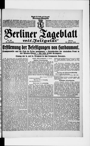 Berliner Tageblatt und Handels-Zeitung on Feb 28, 1916