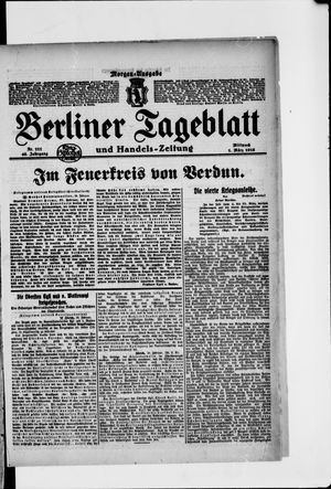 Berliner Tageblatt und Handels-Zeitung on Mar 1, 1916
