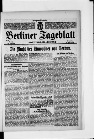 Berliner Tageblatt und Handels-Zeitung vom 02.03.1916