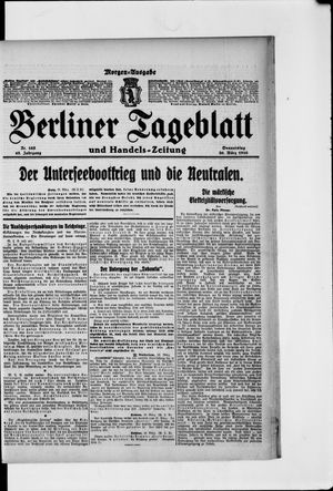 Berliner Tageblatt und Handels-Zeitung on Mar 30, 1916