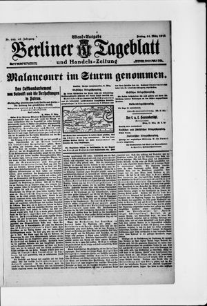 Berliner Tageblatt und Handels-Zeitung on Mar 31, 1916