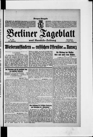 Berliner Tageblatt und Handels-Zeitung on Apr 8, 1916
