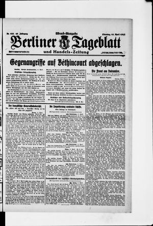 Berliner Tageblatt und Handels-Zeitung vom 11.04.1916