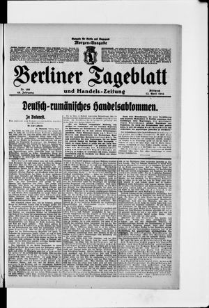 Berliner Tageblatt und Handels-Zeitung vom 12.04.1916
