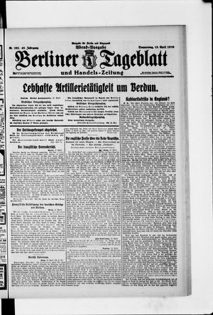 Berliner Tageblatt und Handels-Zeitung vom 13.04.1916