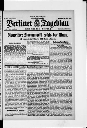 Berliner Tageblatt und Handels-Zeitung on Apr 18, 1916