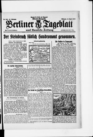 Berliner Tageblatt und Handels-Zeitung vom 19.04.1916