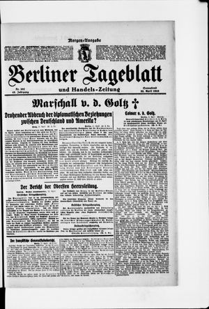 Berliner Tageblatt und Handels-Zeitung vom 22.04.1916