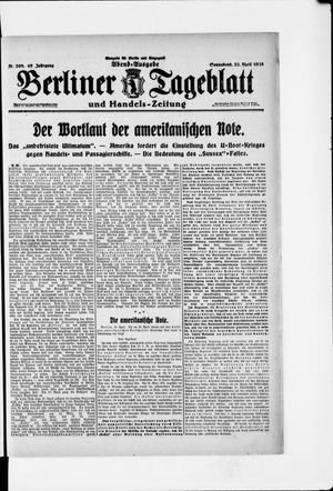 Berliner Tageblatt und Handels-Zeitung vom 22.04.1916