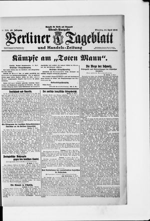 Berliner Tageblatt und Handels-Zeitung on Apr 25, 1916