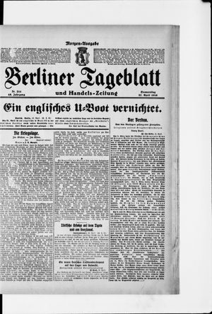 Berliner Tageblatt und Handels-Zeitung on Apr 27, 1916