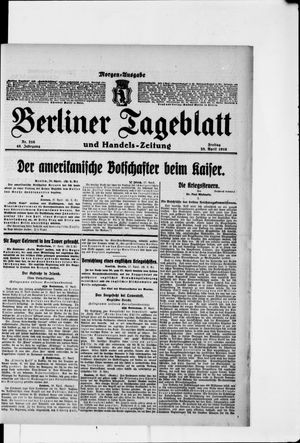 Berliner Tageblatt und Handels-Zeitung on Apr 28, 1916