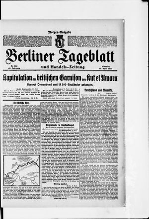 Berliner Tageblatt und Handels-Zeitung vom 30.04.1916