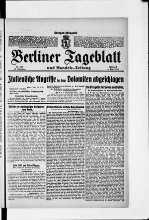 Berliner Tageblatt und Handels-Zeitung on May 3, 1916