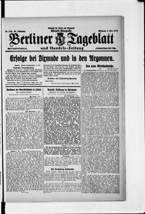 Berliner Tageblatt und Handels-Zeitung on May 3, 1916