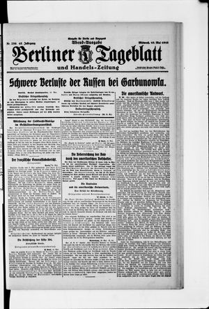 Berliner Tageblatt und Handels-Zeitung vom 10.05.1916
