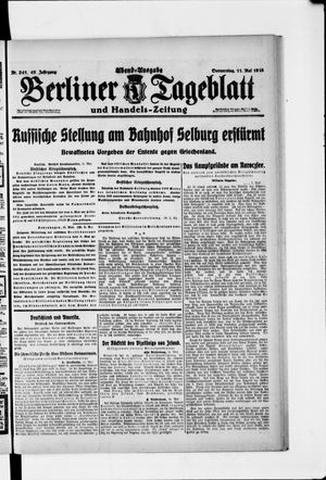 Berliner Tageblatt und Handels-Zeitung vom 11.05.1916