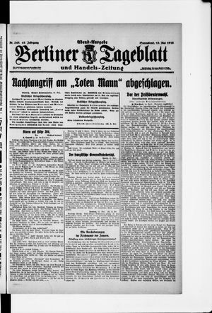 Berliner Tageblatt und Handels-Zeitung vom 13.05.1916