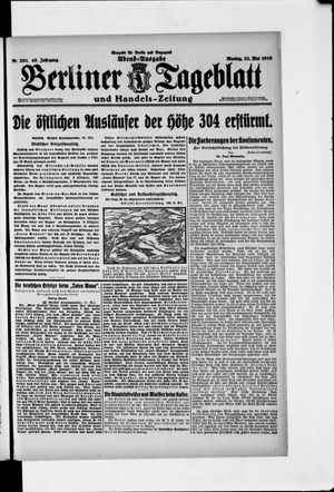Berliner Tageblatt und Handels-Zeitung vom 22.05.1916