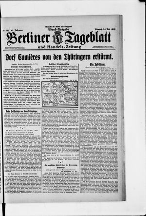 Berliner Tageblatt und Handels-Zeitung vom 24.05.1916