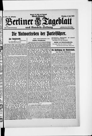 Berliner Tageblatt und Handels-Zeitung on Jun 6, 1916