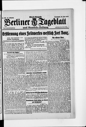 Berliner Tageblatt und Handels-Zeitung on Jun 10, 1916
