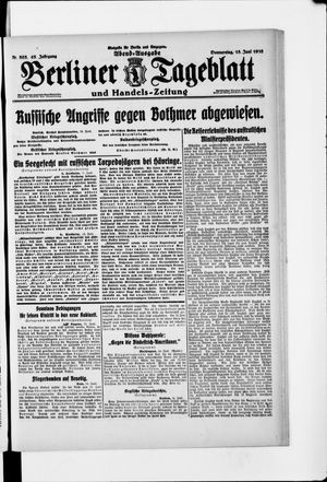 Berliner Tageblatt und Handels-Zeitung vom 15.06.1916