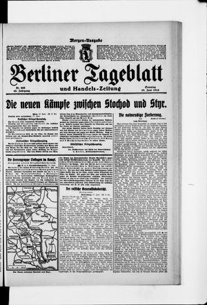 Berliner Tageblatt und Handels-Zeitung vom 18.06.1916