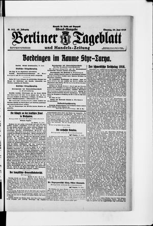 Berliner Tageblatt und Handels-Zeitung vom 20.06.1916