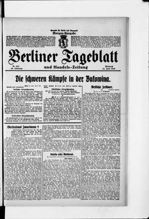 Berliner Tageblatt und Handels-Zeitung vom 21.06.1916