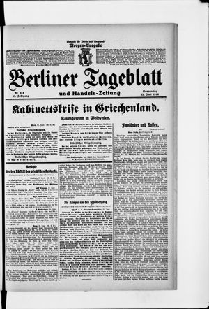 Berliner Tageblatt und Handels-Zeitung vom 22.06.1916