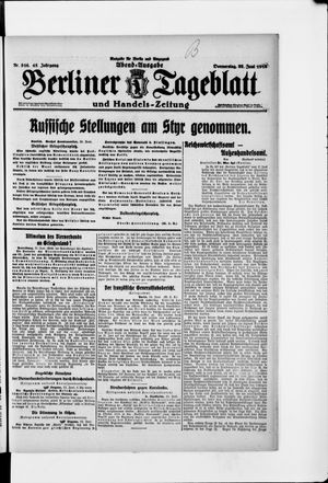 Berliner Tageblatt und Handels-Zeitung vom 22.06.1916