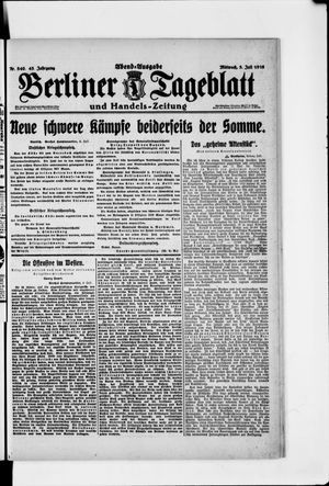 Berliner Tageblatt und Handels-Zeitung on Jul 5, 1916